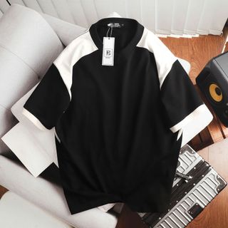 [Big Men] Áo thun chất vải cotton phối vai thời trang bigsize nam 95- 135 kg - form to hơn - sườn vai