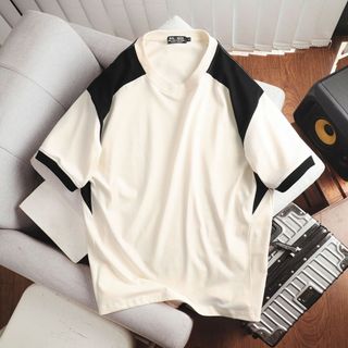 [Big Men] Áo thun chất vải cotton phối vai thời trang bigsize nam 95- 135 kg - form to hơn - sườn vai