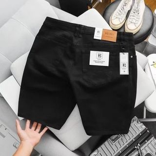 [bigsizemen] Quần short jean đen thời trang cỡ đại bigsize nam < 140kg