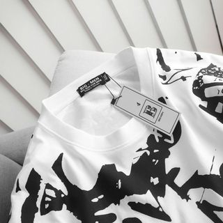 [ Big Men] Áo thun cotton họa tiết in lụa toàn phối chữ trắng 85- 135 kg_ Love.