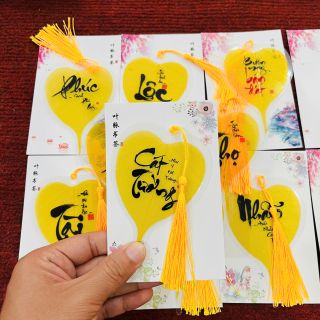 Sỉ Lá Bồ Đề Chữ Thư Pháp: Phúc - Lộc - Tài
