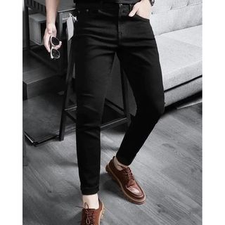 Quần jean nam bigsize màu đen form ống đứng size 80 - 130kg - jean đen