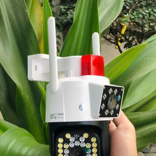 Camera Wifi Yoosee 10MP 2 khung hình Q44D Đèn báo động đỏ | Ngoài trời | 2 ống kính 2 khung hình (Loại A - Bảo hành 1 năm)