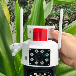 Camera Wifi Yoosee 10MP 2 khung hình Q44D Đèn báo động đỏ | Ngoài trời | 2 ống kính 2 khung hình (Loại A - Bảo hành 1 năm)