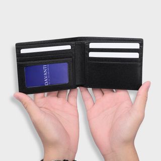 Bóp Ví Nam Da Bò Taiga Logo Hợp Kim Thời Thượng FA294