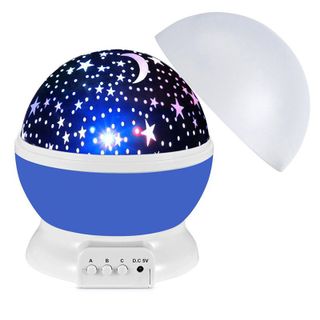 Đèn Ngủ Chiếu Sao 3D Quay 360 độ Chiếu Sáng Bầu Trời Sao Đổi Màu Tặng Kèm Dây Sạc Usb