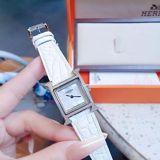 ĐỒNG HỒ NỮ CAO CẤP HEMET DÂY DA MẶT VIỀN HỘT NEW