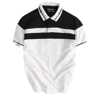 Áo thun nam cổ tròn,tay ngắn,phối màu basic