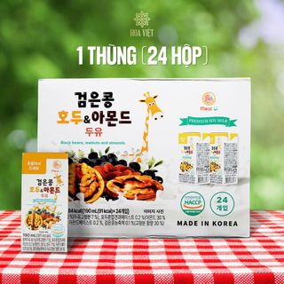 SỮA HẠT ÓC CHÓ HẠNH NHÂN, ĐẬU NÀNH ĐEN - THƯƠNG HIỆU MEALU THÙNG 24 HỘP x 190ml
