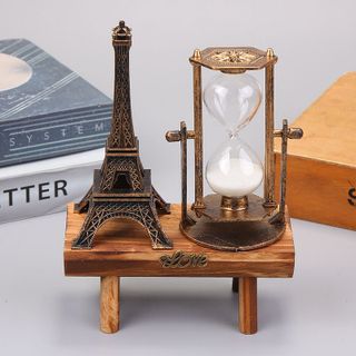 Đồng Hồ Cát Kệ Gỗ Tháp Eiffel, BÁNH XE Ferris Trang Trí Phong Cách Cổ Điển Sang Trọng, quà lưu niệm, văn phòng phẩm
