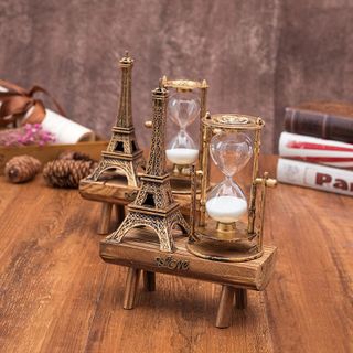 Đồng Hồ Cát Kệ Gỗ Tháp Eiffel, BÁNH XE Ferris Trang Trí Phong Cách Cổ Điển Sang Trọng, quà lưu niệm, văn phòng phẩm