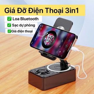GIÁ ĐỠ ĐIỆN THOẠI 3 TRONG 1 XOAY 360 KÈM LOA BLUETOOTH giá sỉ