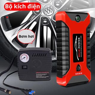 Bộ kích điện ắc quy kèm bơm lốp ô tô cao cấp, đa năng High-Power 12V, dung lượng pin lớn 20000mAh