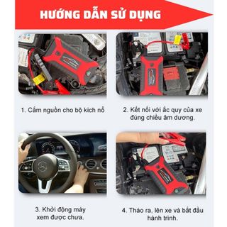 Bộ kích điện ắc quy kèm bơm lốp ô tô cao cấp, đa năng High-Power 12V, dung lượng pin lớn 20000mAh