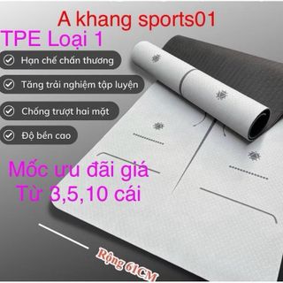 Thảm tập yoga chuyên dụng chất liệu Tpe, dầy 8 ly, vân sóng bám sàn cực tốt mặt sau, định tuyên sắc nét giúp chị em định hình trong tập luyện, nặng từ 1-1.2 kg, mầu sắc đa dạng. Bền đẹp, thân thiện với môi trường