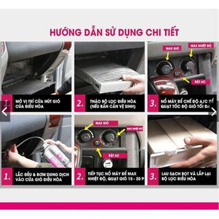 Chai xịt bọt vệ sinh khử mùi hôi, diệt khuẩn điều hòa, giàn lạnh ô tô Flamingo A/C Pro F020 500ml
