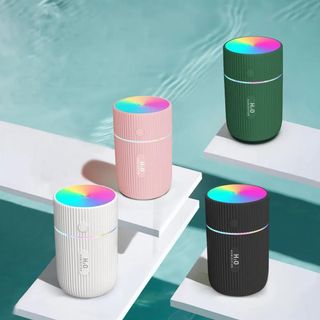 Máy khuếch tán tinh dầu Colorful Humidifier H2O phun tinh dầu để trong ô tô tạo ẩm, có đèn nhiều màu