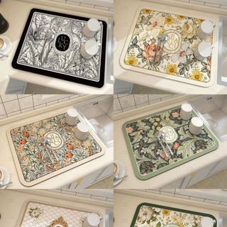 Thảm Thấm Hút Nước Nhanh Khô, Chất Liệu Da Nappa + Cao Su Chống Trượt, Thảm Lót Ly Tiện Dụng Cho Nhà Bếp ( KT 40* 60 )