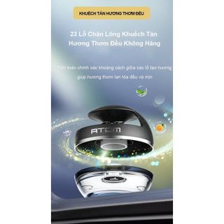 Nước hoa Atom đặt taplo, cánh quạt xoay bằng năng lượng mặt trời, tỏa mùi hương nội thất ô tô