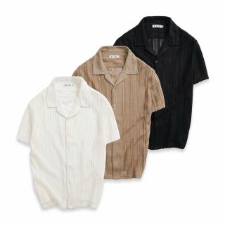 SƠ MI TAY NGẮN CỔ VEST PHỐI SỌC