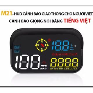 Màn hình HUD M21/M23 hiển thị tốc độ trên kính lái, cảnh báo cam phạt nguội, tốc độ bằng tiếng Việt