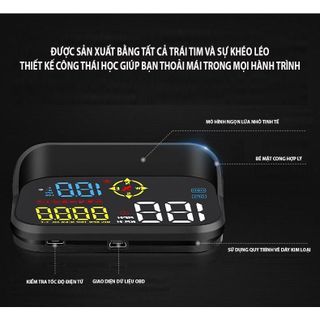 Màn hình HUD M21/M23 hiển thị tốc độ trên kính lái, cảnh báo cam phạt nguội, tốc độ bằng tiếng Việt