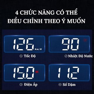 Màn hình HUD M3 hiển thị tốc độ trên kính lái, báo quá tốc độ, báo nhiệt độ nước, báo động điện áp
