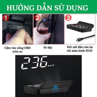 Màn hình HUD M3 hiển thị tốc độ trên kính lái, báo quá tốc độ, báo nhiệt độ nước, báo động điện áp