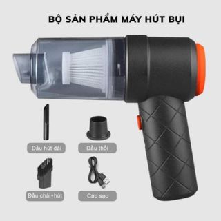 Máy hút bụi mini Vacuum 2 in 1 không dây, sạc pin công suất 60W, không ồn, nhỏ gọn, tiện lợi