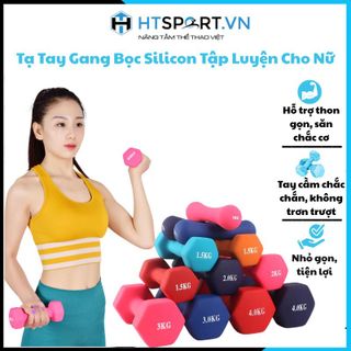 Tạ Tay Nữ, Tạ Tay Gang Bọc Silicon Tập Luyện Dành Cho Nữ Tại Nhà 1kg, 1.5kg, 2kg, 2.5kg giá sỉ