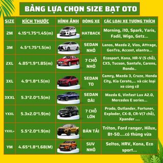 Bạt phủ xe chống nắng, tráng bạc Peca chịu nhiệt, chống thấm nước hiệu quả dành cho xe từ 4 – 7 chỗ