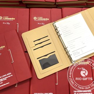 Sổ Tay Da Bìa Còng in logo theo yêu cầu giá rẻ