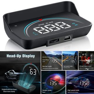 Bộ hiển thị cảnh báo tốc độ hắt kính lái HUD M8, thiết bị hỗ trợ lái xe, kết nối qua cổng OBD2