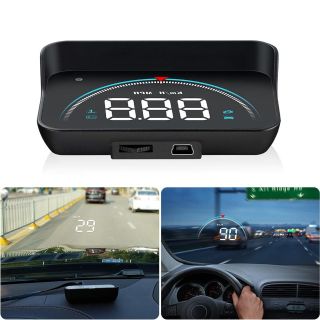 Bộ hiển thị cảnh báo tốc độ hắt kính lái HUD M8, thiết bị hỗ trợ lái xe, kết nối qua cổng OBD2