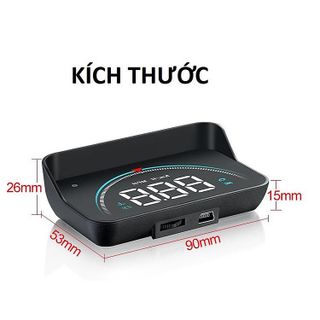 Bộ hiển thị cảnh báo tốc độ hắt kính lái HUD M8, thiết bị hỗ trợ lái xe, kết nối qua cổng OBD2