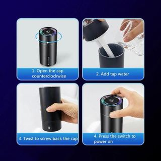Máy phun sương, tạo ẩm không khí vỏ kim loại dùng cho xe hơi Vehicle Humidifier W301 260ml, sạc Usb