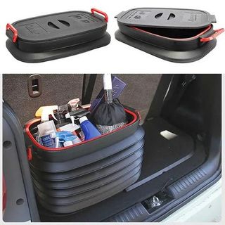 Thùng đựng đồ lò xo để cốp sau ô tô dạng co giãn 40l có thể gập gọn, thiết kế đa năng, tiện ích
