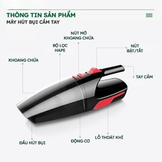 Máy hút bụi làm sạch nội thất xe hơi thiết kế mới cực đẹp, hàng cao cấp, lực hút khỏe, cơ động cao