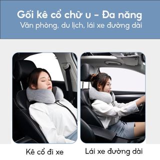 Gối kê cổ chữ U cao su non dùng tựa cổ cho dân văn phòng, lái xe, học sinh, sinh viên khi ngủ trưa
