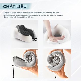 Gối kê cổ chữ U cao su non dùng tựa cổ cho dân văn phòng, lái xe, học sinh, sinh viên khi ngủ trưa