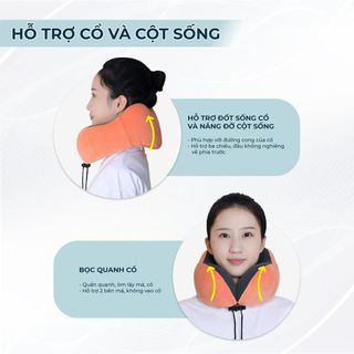 Gối kê cổ chữ U cao su non dùng tựa cổ cho dân văn phòng, lái xe, học sinh, sinh viên khi ngủ trưa
