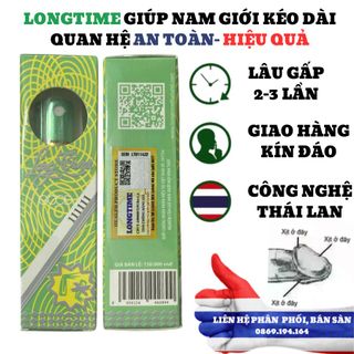 Chai xịt kéo dài quan hệ LONGTIME 5ml, chống xuất tinh sớm 100% chính hãng, tặng kèm bao cao su cao cấp