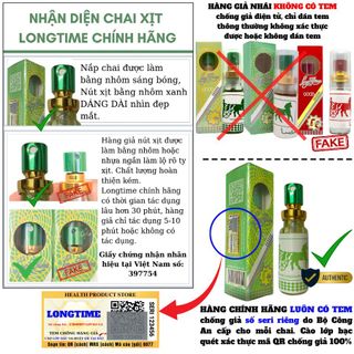 Chai xịt kéo dài quan hệ LONGTIME 5ml, chống xuất tinh sớm 100% chính hãng, tặng kèm bao cao su cao cấp