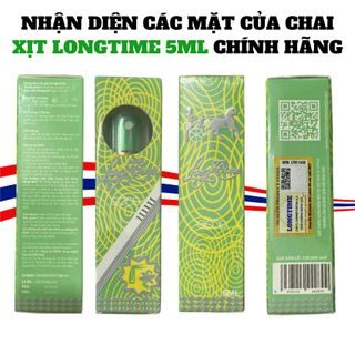 Chai xịt kéo dài quan hệ LONGTIME 5ml, chống xuất tinh sớm 100% chính hãng, tặng kèm bao cao su cao cấp