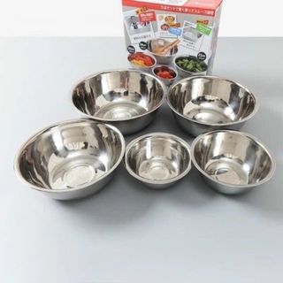 BỘ 5 THAU RỔ INOX NHÀ BẾP