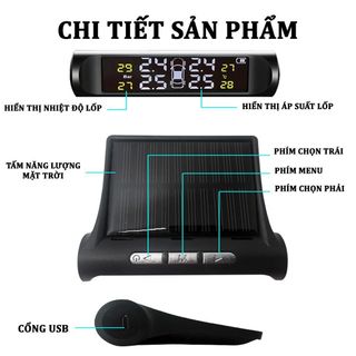 Cảm biến áp suất lốp ô tô TPMS màn hình led màu - Cảm biến áp suất lốp van ngoài, van trong TPMS