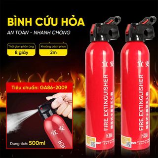 Bình cứu hỏa Fire Extinguisher, dung tích 500ml, nhỏ gọn tiện lợi cho ô tô, xe máy, trong gia đình