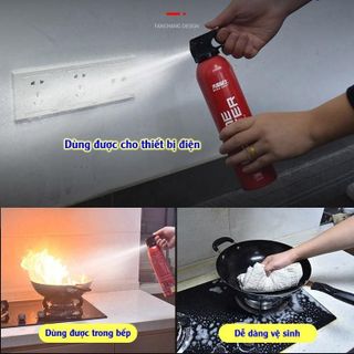 Bình cứu hỏa Fire Extinguisher, dung tích 500ml, nhỏ gọn tiện lợi cho ô tô, xe máy, trong gia đình
