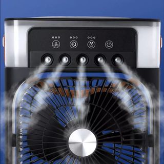 Quạt Điều Hòa Phun Sương Mini Air Color Fan 5 Cổng Phun 3 Chế Độ Đèn LED 7 Màu Sang Trọng