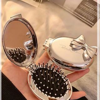 Gương Lược Gấp Gọn Cầm Tay-Lược Đệm Khí Gấp Gọn Kèm Gương-Gương Nhỏ Kèm Lược Bỏ Túi Du Lịch